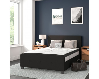 BLNK Tribeca Tufted Upholstered Platform Bed with 10" CertiPUR-US Certified Pocket Spring Mattress