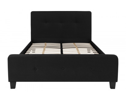 BLNK Tribeca Tufted Upholstered Platform Bed with 10" CertiPUR-US Certified Pocket Spring Mattress - Black, Full Size