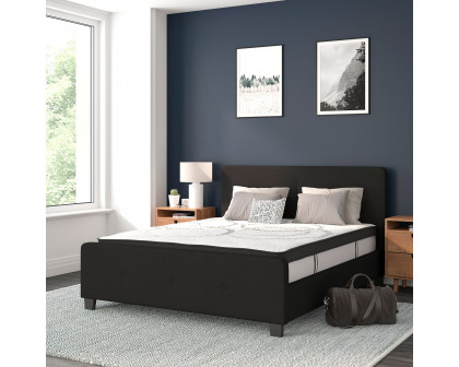 BLNK Tribeca Tufted Upholstered Platform Bed with 10" CertiPUR-US Certified Pocket Spring Mattress