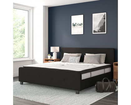 BLNK Tribeca Tufted Upholstered Platform Bed with 10" CertiPUR-US Certified Pocket Spring Mattress