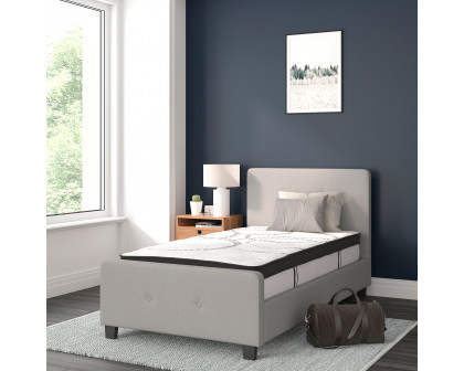 BLNK Tribeca Tufted Upholstered Platform Bed with 10" CertiPUR-US Certified Pocket Spring Mattress