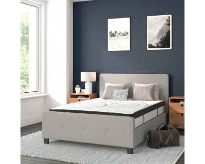 BLNK Tribeca Tufted Upholstered Platform Bed with 10" CertiPUR-US Certified Pocket Spring Mattress