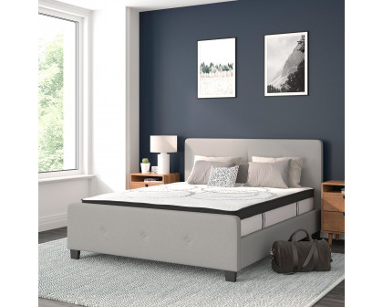 BLNK Tribeca Tufted Upholstered Platform Bed with 10" CertiPUR-US Certified Pocket Spring Mattress