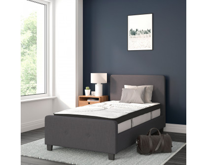 BLNK Tribeca Tufted Upholstered Platform Bed with 10" CertiPUR-US Certified Pocket Spring Mattress