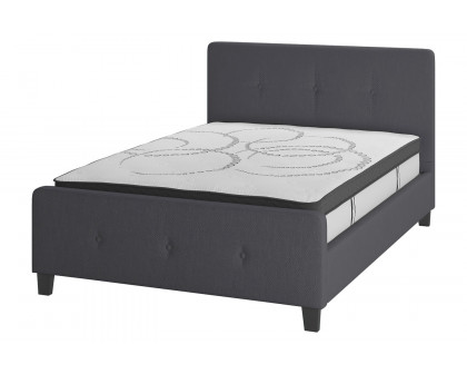 BLNK Tribeca Tufted Upholstered Platform Bed with 10" CertiPUR-US Certified Pocket Spring Mattress