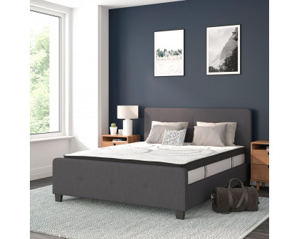 BLNK Tribeca Tufted Upholstered Platform Bed with 10" CertiPUR-US Certified Pocket Spring Mattress