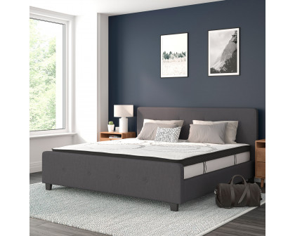 BLNK Tribeca Tufted Upholstered Platform Bed with 10" CertiPUR-US Certified Pocket Spring Mattress