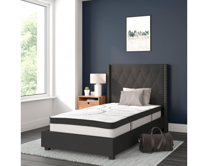 BLNK Riverdale Tufted Upholstered Platform Bed with 10" CertiPUR-US Certified Pocket Spring Mattress