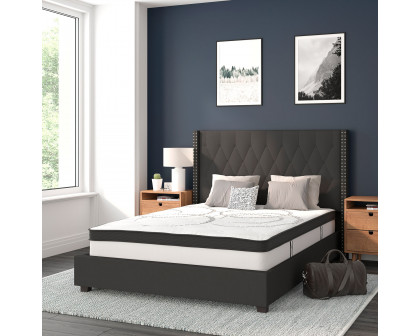 BLNK Riverdale Tufted Upholstered Platform Bed with 10" CertiPUR-US Certified Pocket Spring Mattress