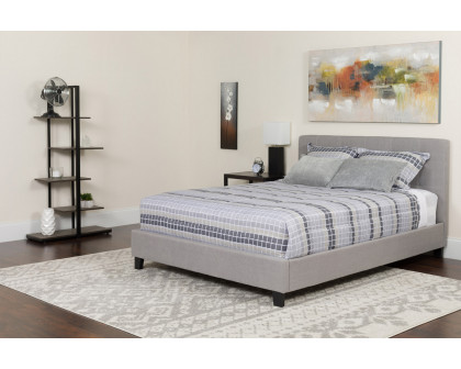 BLNK Tribeca Tufted Upholstered Platform Bed with Memory Foam Mattress