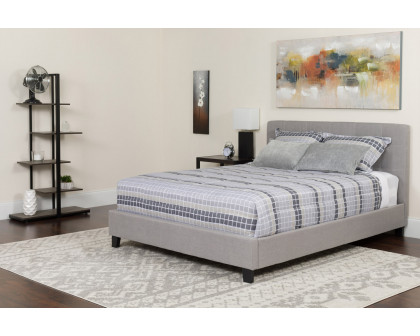 BLNK Tribeca Tufted Upholstered Platform Bed with Memory Foam Mattress