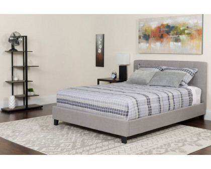 BLNK Tribeca Tufted Upholstered Platform Bed with Memory Foam Mattress