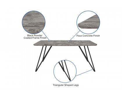 BLNK Corinth Rectangular Dining Table - Faux Concrete