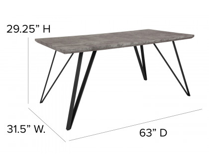 BLNK Corinth Rectangular Dining Table - Faux Concrete