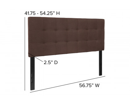 BLNK Bedford Fabric Tufted Upholstered Headboard - Dark Brown, Full Size