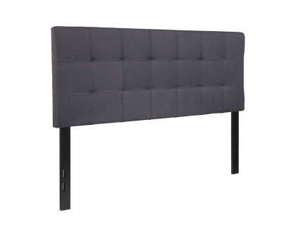 BLNK Bedford Fabric Tufted Upholstered Headboard - Dark Gray, Full Size