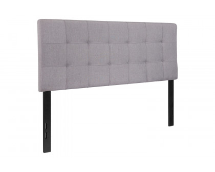 BLNK Bedford Fabric Tufted Upholstered Headboard - Light Gray, Full Size