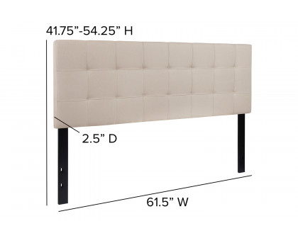 BLNK Bedford Fabric Tufted Upholstered Headboard - Beige, Queen Size