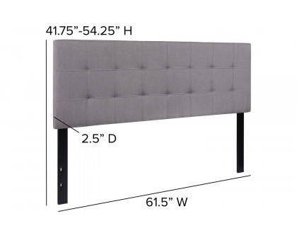 BLNK Bedford Fabric Tufted Upholstered Headboard - Light Gray, Queen Size