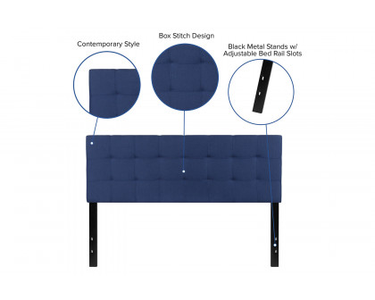 BLNK Bedford Fabric Tufted Upholstered Headboard - Navy, Queen Size