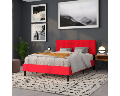 BLNK Bedford Fabric Tufted Upholstered Headboard - Red, Queen Size