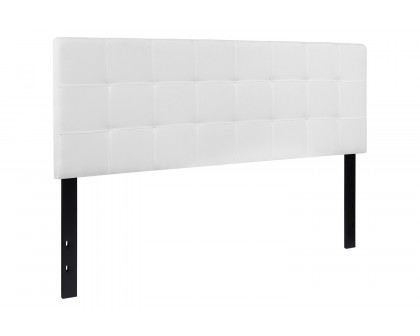 BLNK Bedford Fabric Tufted Upholstered Headboard - White, Queen Size