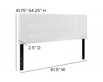 BLNK Bedford Fabric Tufted Upholstered Headboard - White, Queen Size