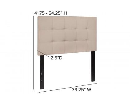 BLNK Bedford Fabric Tufted Upholstered Headboard - Beige, Twin Size