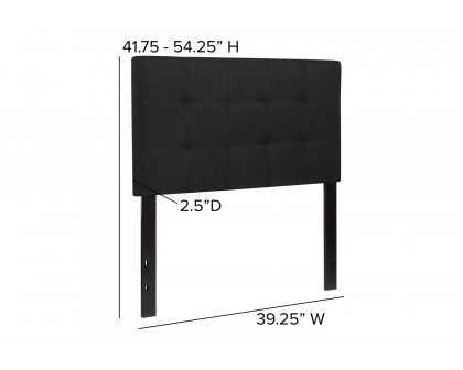 BLNK Bedford Fabric Tufted Upholstered Headboard - Black, Twin Size