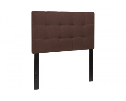 BLNK Bedford Fabric Tufted Upholstered Headboard - Dark Brown, Twin Size