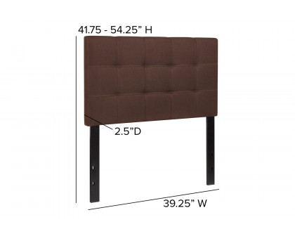 BLNK Bedford Fabric Tufted Upholstered Headboard - Dark Brown, Twin Size