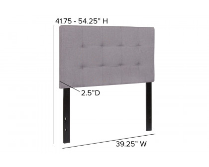 BLNK Bedford Fabric Tufted Upholstered Headboard - Light Gray, Twin Size