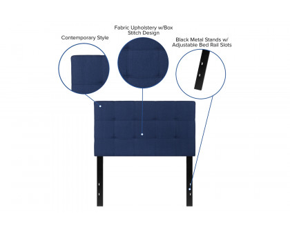 BLNK Bedford Fabric Tufted Upholstered Headboard - Navy, Twin Size