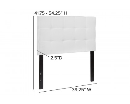 BLNK Bedford Fabric Tufted Upholstered Headboard - White, Twin Size