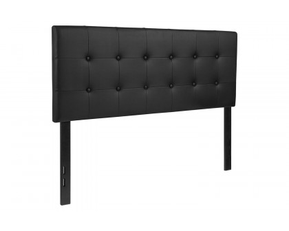 BLNK Lennox Vinyl Tufted Upholstered Headboard - Black, Full Size