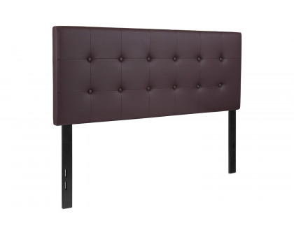 BLNK Lennox Vinyl Tufted Upholstered Headboard - Brown, Full Size