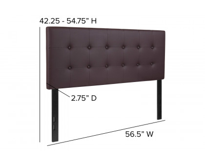 BLNK Lennox Vinyl Tufted Upholstered Headboard - Brown, Full Size