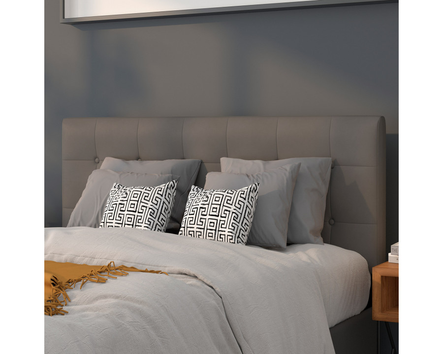 BLNK Lennox Vinyl Tufted Upholstered Headboard - Gray, Full Size