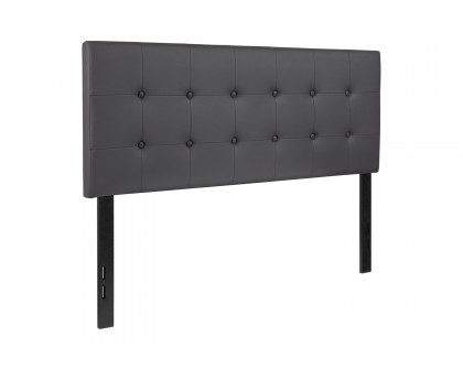 BLNK Lennox Vinyl Tufted Upholstered Headboard - Gray, Full Size