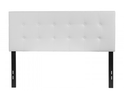 BLNK Lennox Vinyl Tufted Upholstered Headboard - White, Full Size