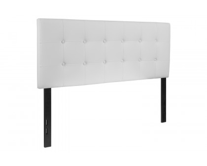 BLNK Lennox Vinyl Tufted Upholstered Headboard - White, Full Size