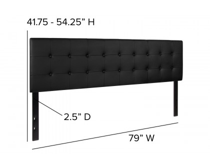 BLNK Lennox Vinyl Tufted Upholstered Headboard - Black, King Size