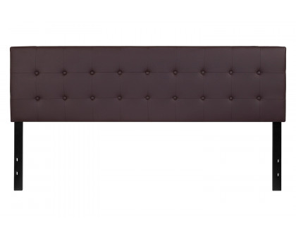 BLNK Lennox Vinyl Tufted Upholstered Headboard - Brown, King Size