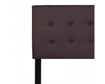 BLNK Lennox Vinyl Tufted Upholstered Headboard - Brown, King Size