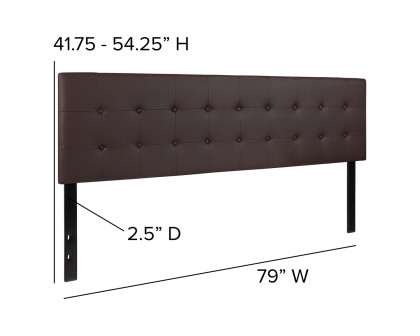 BLNK Lennox Vinyl Tufted Upholstered Headboard - Brown, King Size