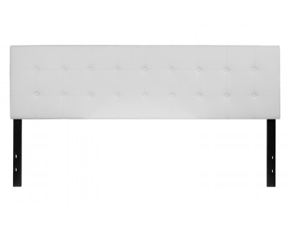 BLNK Lennox Vinyl Tufted Upholstered Headboard - White, King Size