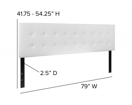 BLNK Lennox Vinyl Tufted Upholstered Headboard - White, King Size