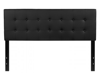 BLNK Lennox Vinyl Tufted Upholstered Headboard - Black, Queen Size