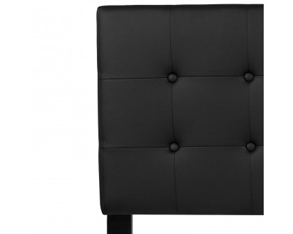 BLNK Lennox Vinyl Tufted Upholstered Headboard - Black, Queen Size