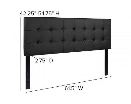 BLNK Lennox Vinyl Tufted Upholstered Headboard - Black, Queen Size